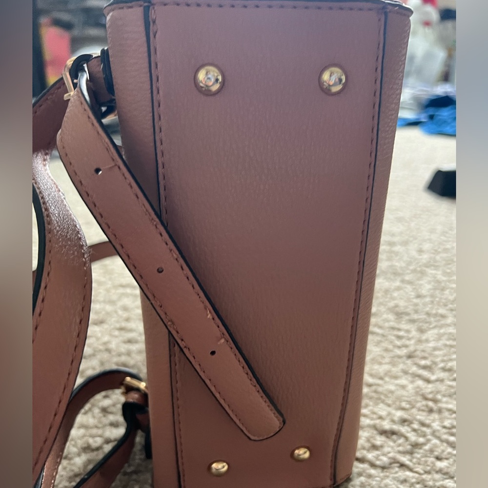 Pink Tan Faux Leather Backpack - Picture 4 of 6